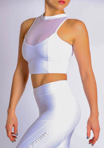 sexy white sports bra